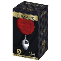   Alive Anal Pleasure - small anal plug with bunny ears (silver-red)