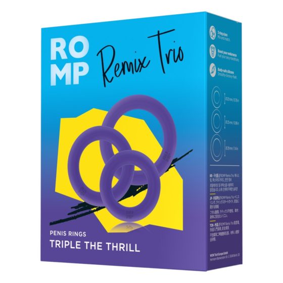 ROMP Remix Trio - Penis ring set - 3pcs (purple)