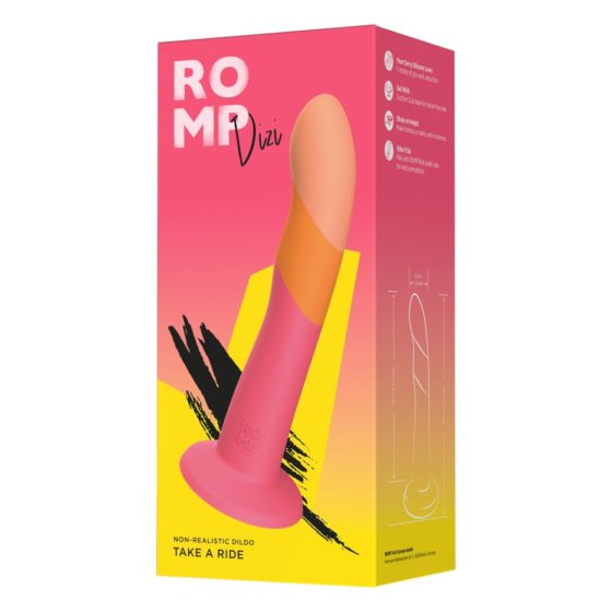 ROMP Dizi - flexible silicone dildo (pink-orange)