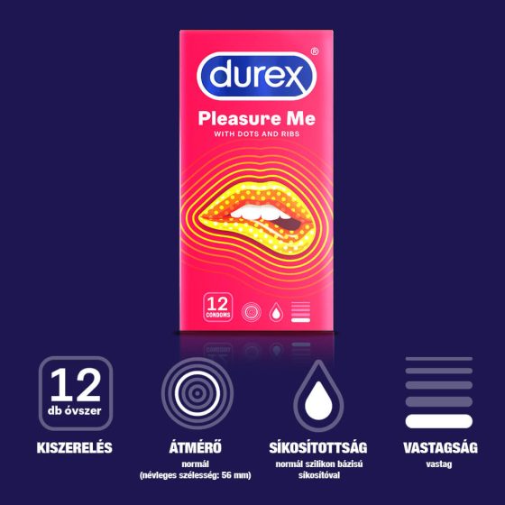 Durex Emoji PleasureMe - rib-dotted condom (12pcs)