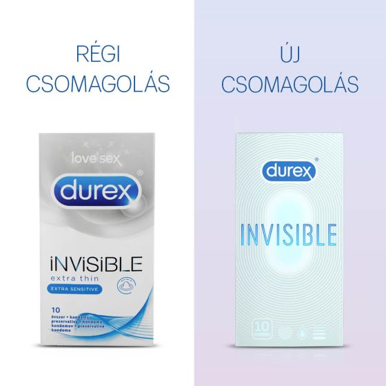 Durex Invisible Extra Sensitive - thin, extra sensitive condom (10pcs) -