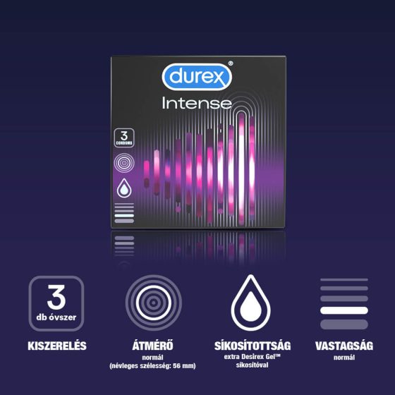 Durex Intense - ribbed and dotted condoms (3pcs) -