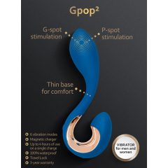   G-Vibe G-Pop 2 - Rechargeable, waterproof G/P-point vibrator (blue)