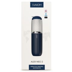   Svakom Alex Neo 2 - smart, rechargeable, up and down moving masturbator (blue)