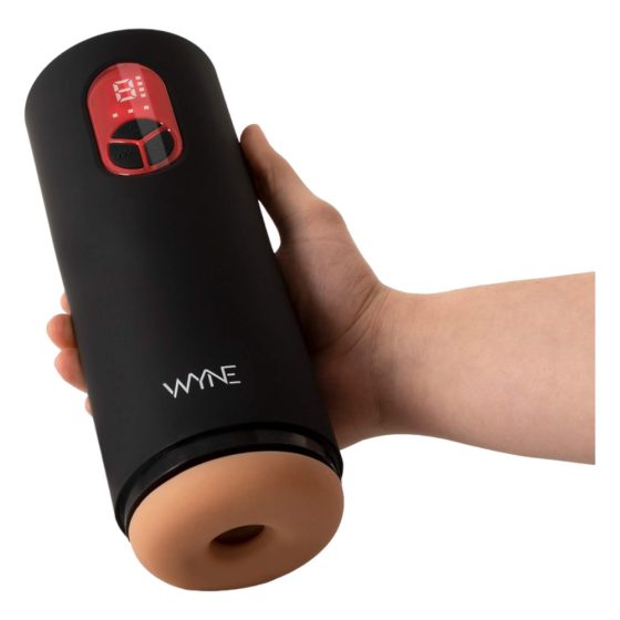 WYNE 07 - Rechargeable, vibrating-suction masturbator (black)