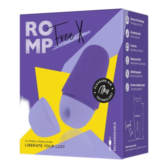 ROMP Free X - rechargeable, air-wave clitoral stimulator (purple)