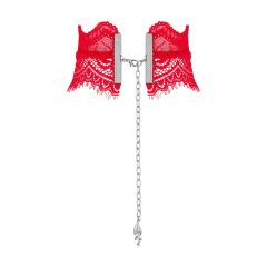 Obsessive Bergamore - lace necklace with chain (red)