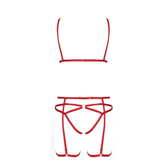 Passion Magali - decorative body harness set - 3 pieces (red)
