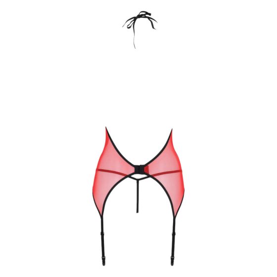 Passion Peonia - top and thong (red and black)