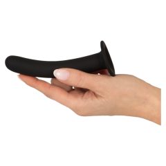 Analdildo - bendable silicone anal dildo (black) - in pouch