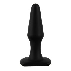 Analplug - silicone anal dildo (black) - in pouch