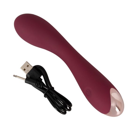 Feel the Magic Shiver - rechargeable silicone G-spot vibrator (burgundy) - in a pouch