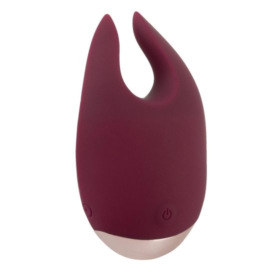 Feel the Magic Shiver - rechargeable clitoral vibrator (burgundy) - in a pouch