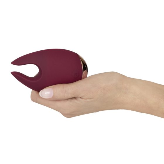 Feel the Magic Shiver - rechargeable clitoral vibrator (burgundy) - in a pouch