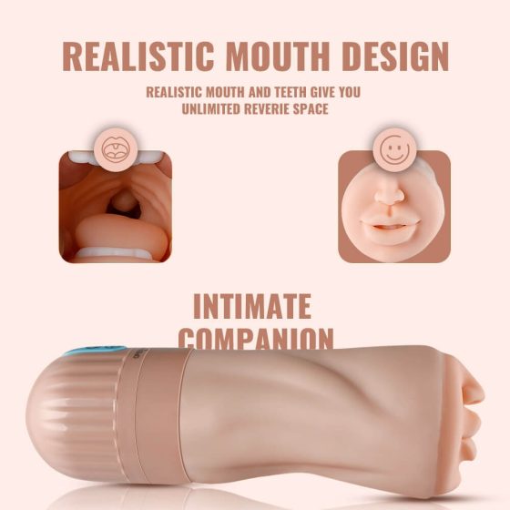 Lonely - cordless suction vibrating mouth masturbator (natural)