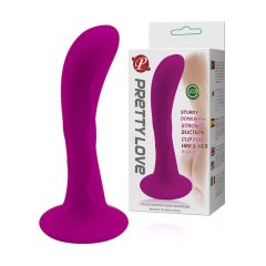   Pretty Love Anal Plug - curved anal dildo with a sticky base (pink)