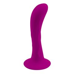   Pretty Love Anal Plug - curved anal dildo with a sticky base (pink)