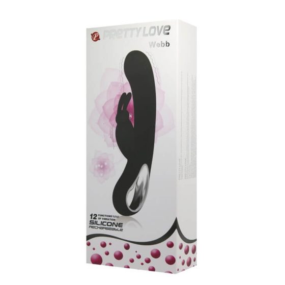 Pretty Love Webb - Rechargeable, waterproof, vibrator with wand (black)