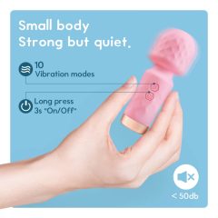   Vibeconnect - rechargeable, waterproof mini massager vibrator (pink)