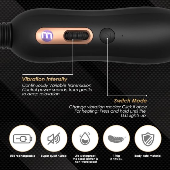 Seawind Myron - rechargeable heated massager vibrator (black)