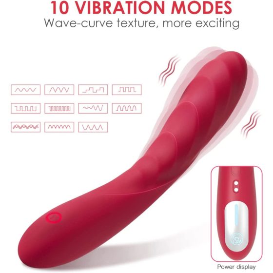Vibeconnect Hilary - rechargeable silicone G-spot vibrator (red)