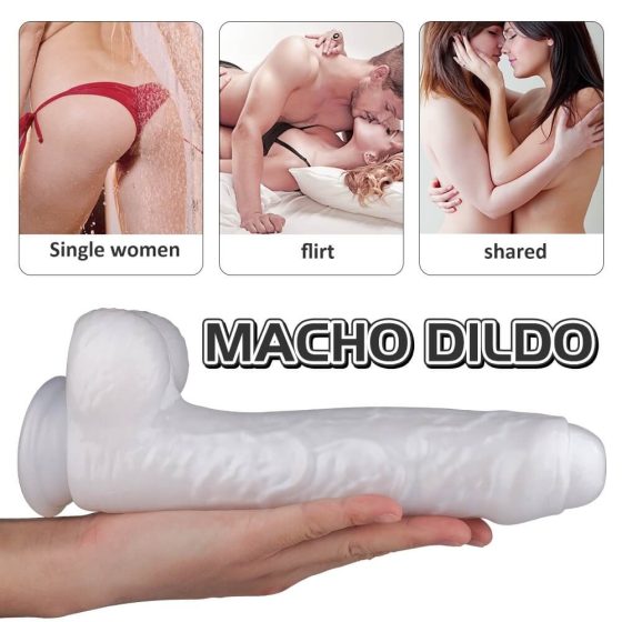 Sex HD Martin - clamp-on, testicle dildo (white)