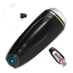   Sex HD Hawk - Rechargeable vibrating suction masturbator (black and white)