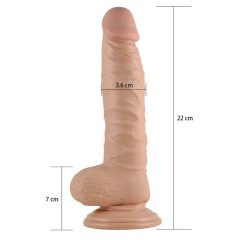   Lovetoy Real Extreme - clamp-on, testicular dildo - 21cm (natural)
