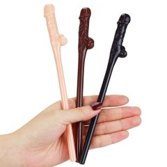Lovetoy - realistic penis straw (natural-brown-black)