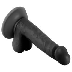 Mr. Rude - clamp-on, testicle dildo - 17cm (black)