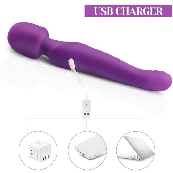 Tracy's Dog Wand - waterproof, rechargeable, pulsating massager vibrator (purple)