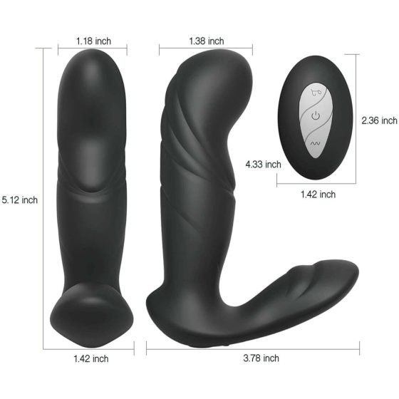 Tracy's Dog Lucky 7 - waterproof, battery operated, radio controlled 2in1 vibrator (black)