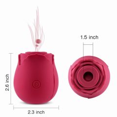   Tracy's Dog Rose - battery operated, waterproof, air-wave clitoris stimulator (red)