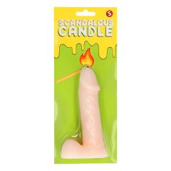 Scandalous - candle - penis with testicles - natural (133g)