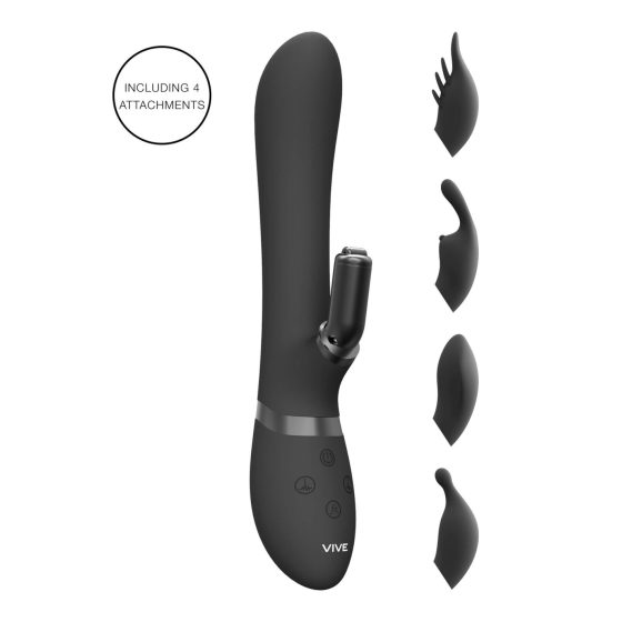 Vive Chou - Battery-operated, waterproof vibrator with interchangeable heads (black)