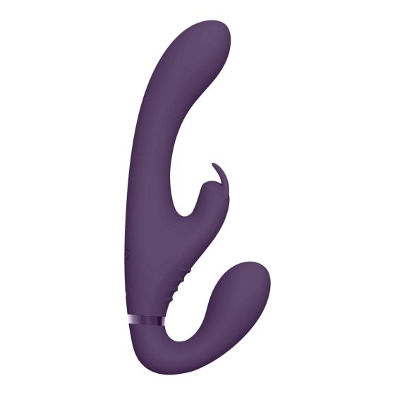 Vive Suki - rechargeable, strapless attachable vibrator with bunny clitoris stimulator (purple)