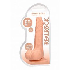 RealRock Dong 9 - lifelike testicle dildo (23cm) - natural