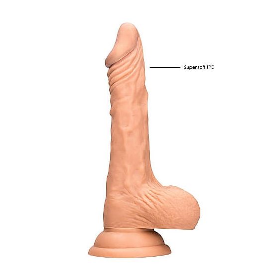 RealRock Dong 9 - lifelike testicle dildo (23cm) - natural