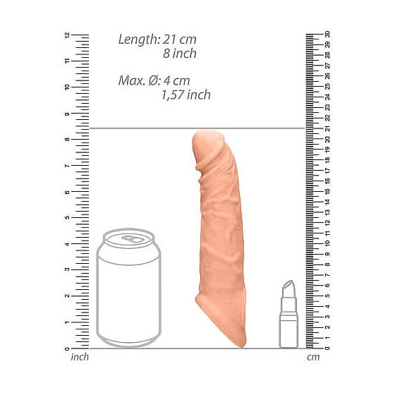 RealRock Penis Sleeve 8 - penis sheath (21cm) - natural