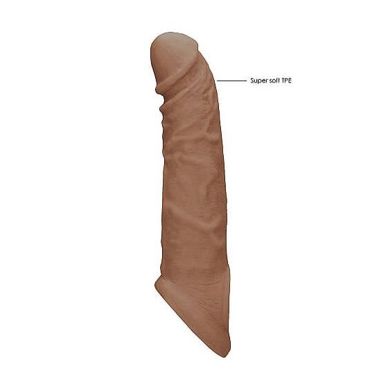 RealRock Penis Sleeve 8 - penis sheath (21cm) - dark natural