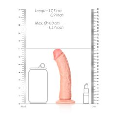   RealRock Curved - curved realistic dildo with sticky base - 15,5cm (natural)