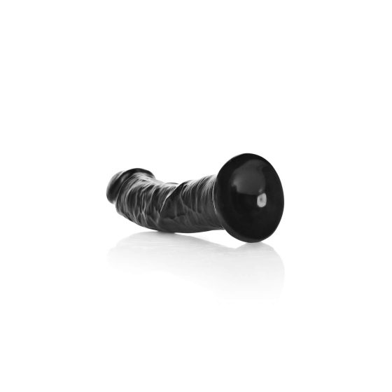 RealRock Curved - curved realistic dildo with sticky feet - 15,5cm (black)