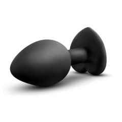   Temptasia S - silver stoned corded anal dildo (black) - small