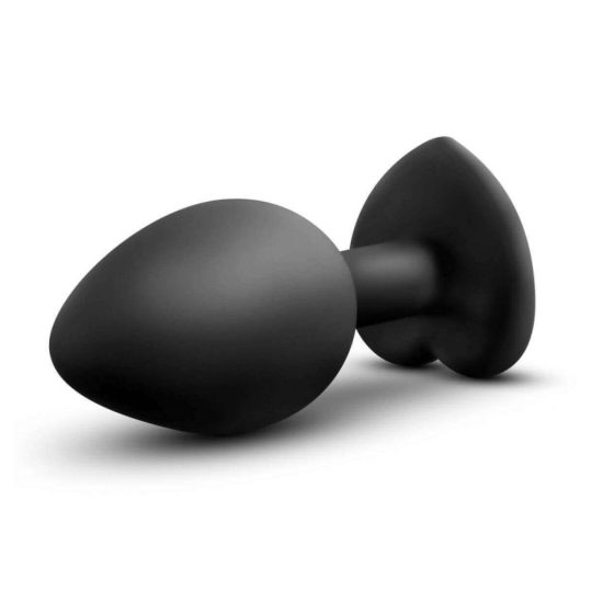 Temptasia S - silver stoned corded anal dildo (black) - small
