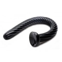   Hosed Spiral Anal Snake 19 - long anal dildo with spiral clamp feet (black)