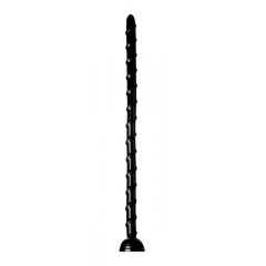   Hosed Swirl Thin Anal Snake 18 - Anal dildo with clamps (black)