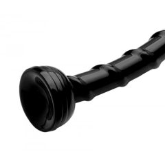   Hosed Swirl Thin Anal Snake 18 - Anal dildo with clamps (black)