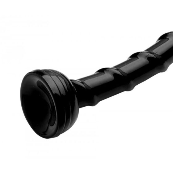 Hosed Swirl Thin Anal Snake 18 - Anal dildo with clamps (black)