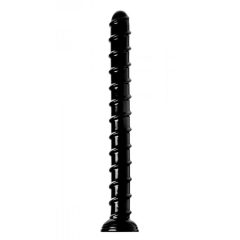   Hosed Swirl Anal Snake 18 - twisted, clamp-on, long anal dildo (black)