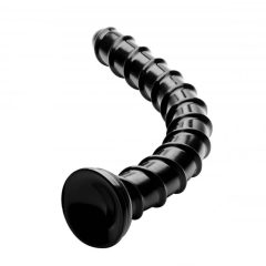   Hosed Swirl Tchick Anal Snake 18 - clamp-on anal dildo (black)